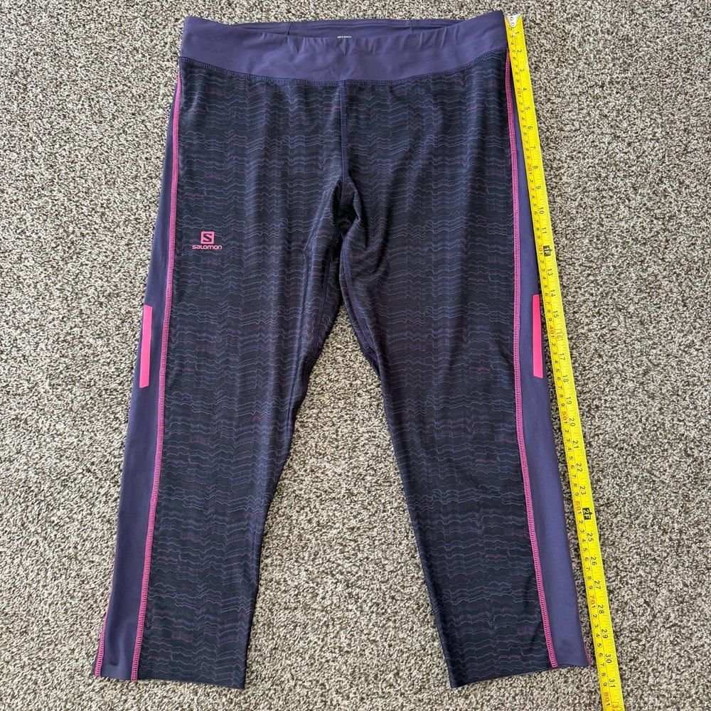 Salomon Advanced Skin Cross Train Running Trail 3/4 Women's XL Purple Outdoor